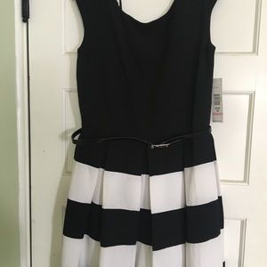 Black and white stripe dress